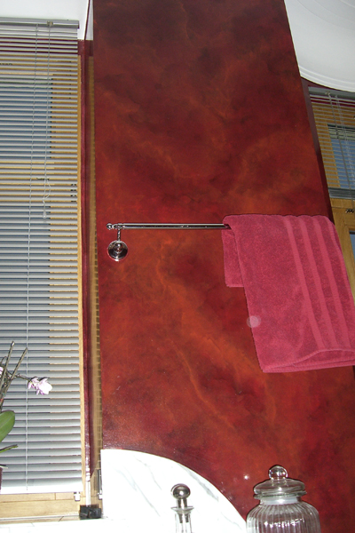 Badezimmer Koblenz - Ölpatin in rot.  